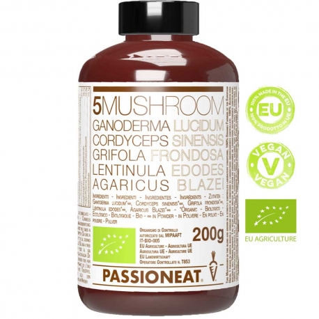 Mix di funghi europei Cordyceps Reishi Maitake Shiitake Agaricus bio in polvere - 200g